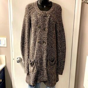 NEW BCBGMaxAzria Wool Blend Long Knit Double Breasted Cardigan Coat Women’s Sz M